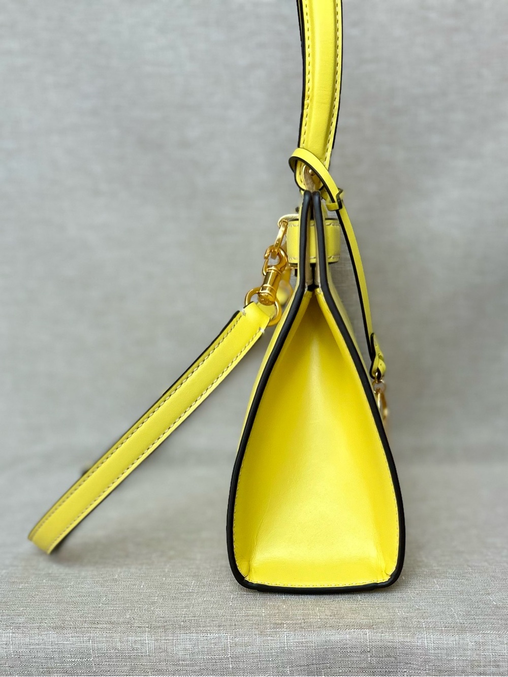 Tory Burch Lee Radziwill Electric Yellow Leather Satchel - Picture 10 of 16
